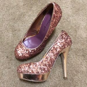 Madden Girl Rose Gold Sequin Heels
